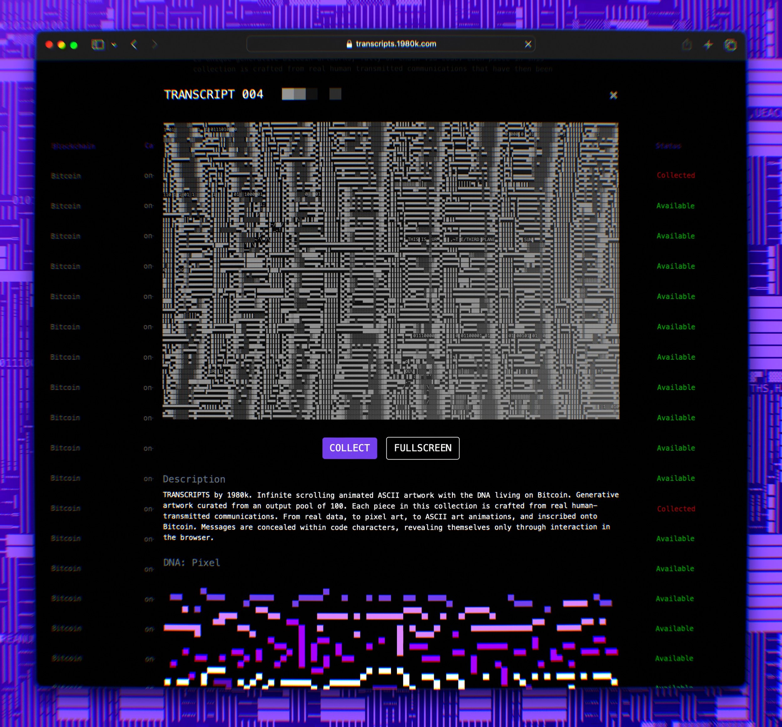 Transcripts website detail